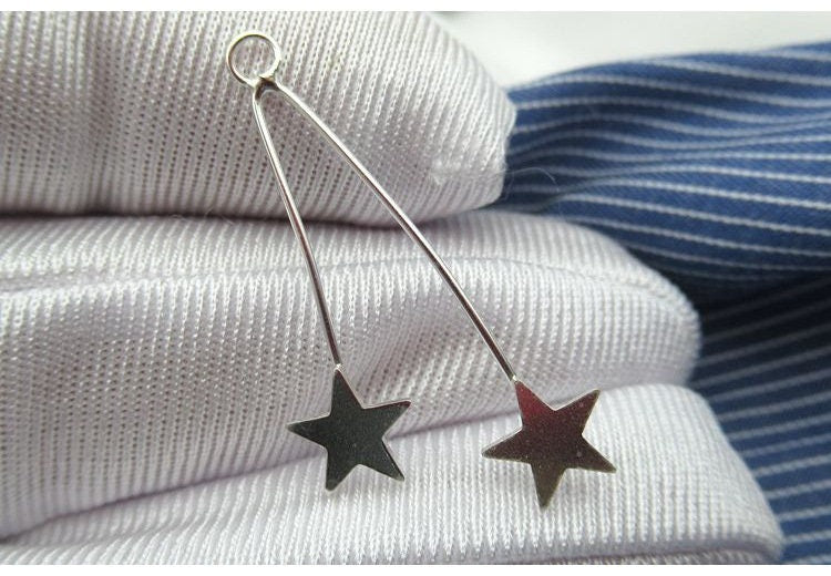 Star Earring Charm Pendant 30mm 925 Sterling Silver DIY Findings for Handmade Jewelry Making Wholesale Bulk