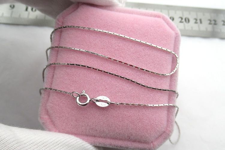 Sterling Silver Snake Chain Necklace with Spring Ring Buckle 40 45 cm Chain Findings for Handmade Pure Fine Jewelry Making Wholesale Bulk