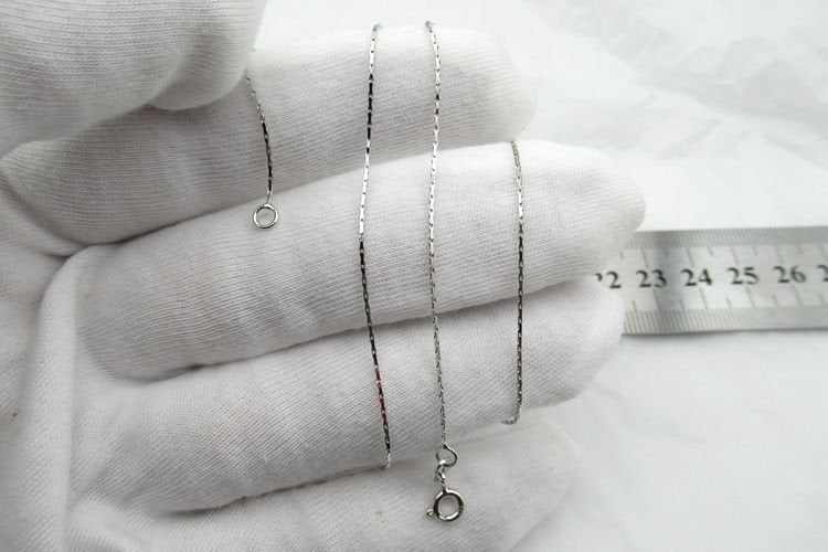 Sterling Silver Snake Chain Necklace with Spring Ring Buckle 40 45 cm Chain Findings for Handmade Pure Fine Jewelry Making Wholesale Bulk