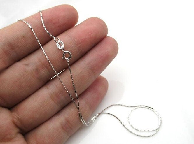 Sterling Silver Snake Chain Necklace with Spring Ring Buckle 40 45 cm Chain Findings for Handmade Pure Fine Jewelry Making Wholesale Bulk