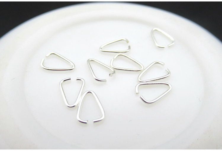 Sterling Silver Triangle Jump Rings 3.5x5.5mm Pendant Findings for Handmade Pure Fine Jewelry Making Wholesale Bulk