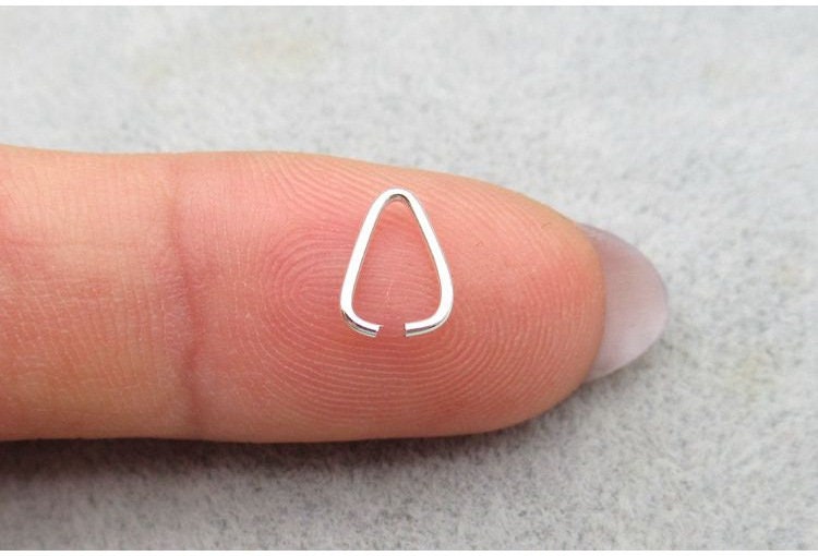 Sterling Silver Triangle Jump Rings 3.5x5.5mm Pendant Findings for Handmade Pure Fine Jewelry Making Wholesale Bulk