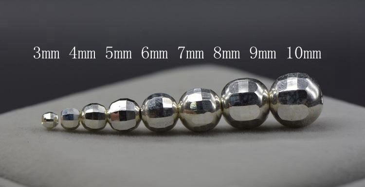 Sterling Silver Round Spacer Beads 3 4 5 6 7 8 9 10 mm Beads Findings for Handmade Pure Fine Jewelry Making Wholesale Bulk