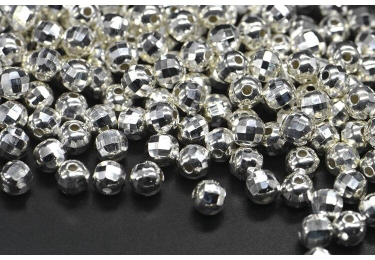 Sterling Silver Round Spacer Beads 3 4 5 6 7 8 9 10 mm Beads Findings for Handmade Pure Fine Jewelry Making Wholesale Bulk