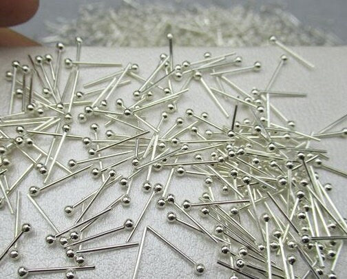 Sterling Silver Earrings Sticks Posts Ball Studs for Soldering 13mm Earring Findings for Handmade Pure Fine Jewelry Making Wholesale Bulk