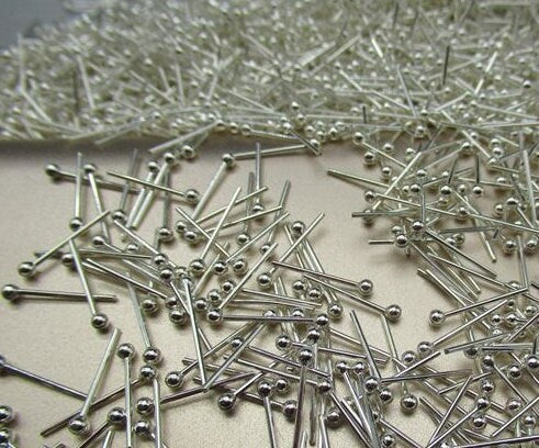 Sterling Silver Earrings Sticks Posts Ball Studs for Soldering 13mm Earring Findings for Handmade Pure Fine Jewelry Making Wholesale Bulk