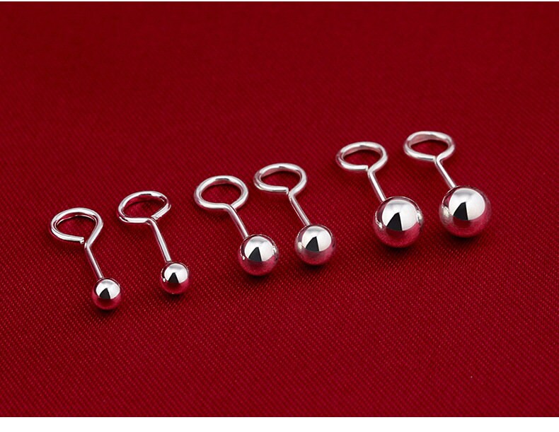 Sterling Silver Earring Sticks with Ball and Ring 2.5 3 4 5mm Earring Findings for Handmade Pure Fine Jewelry Making Wholesale Bulk