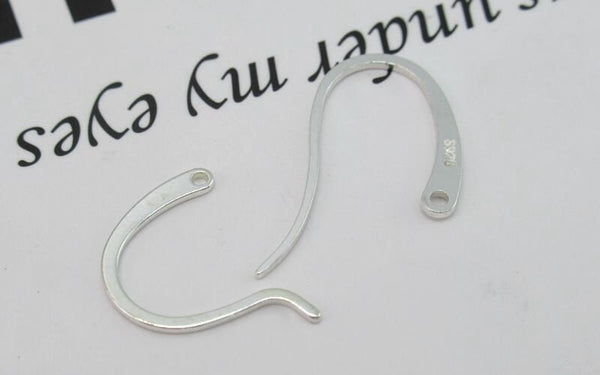 Sterling Silver Fish Hook Earring Wires 14x11; 12x20mm Earring Findings for Handmade Pure Fine Jewelry Making Wholesale Bulk