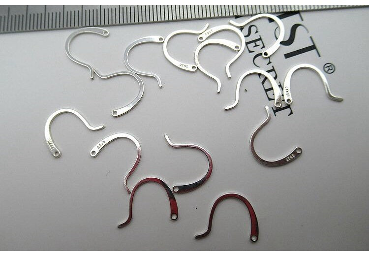 Sterling Silver Fish Hook Earring Wires 14x11; 12x20mm Earring Findings for  Handmade Pure Fine Jewelry Making Wholesale Bulk – JRM Accessories