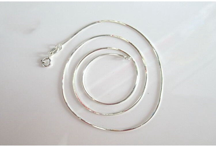 Sterling Silver Snake Chain Necklace 40; 45; 50 cm Chain Findings for Handmade Pure Fine Jewelry Making Wholesale Bulk