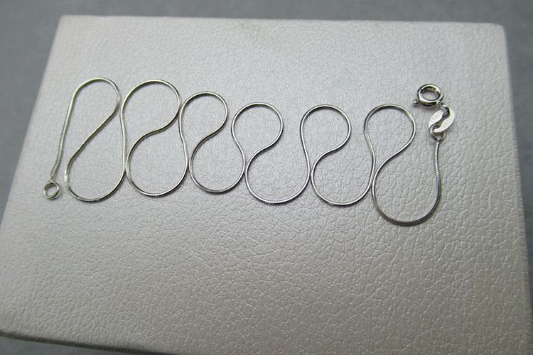 Sterling Silver Snake Chain Necklace 40; 45; 50 cm Chain Findings for Handmade Pure Fine Jewelry Making Wholesale Bulk