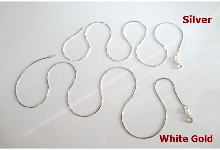 Sterling Silver Snake Chain Necklace 40; 45; 50 cm Chain Findings for Handmade Pure Fine Jewelry Making Wholesale Bulk