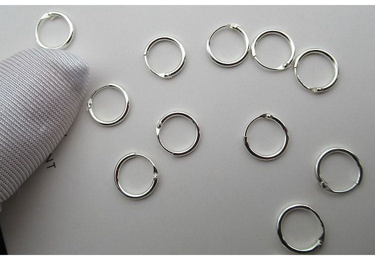 Sterling Silver Round Leverback Earrings Wires Hooks 8; 10mm Earring Findings for Handmade Pure Fine Jewelry Making Wholesale Bulk