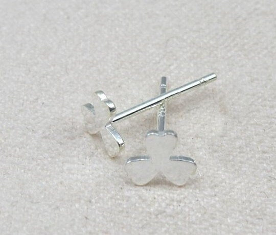 Sterling Silver Earrings Sticks Posts Clover Studs for Soldering 5mm Earring Findings for Handmade Pure Fine Jewelry Making Wholesale Bulk