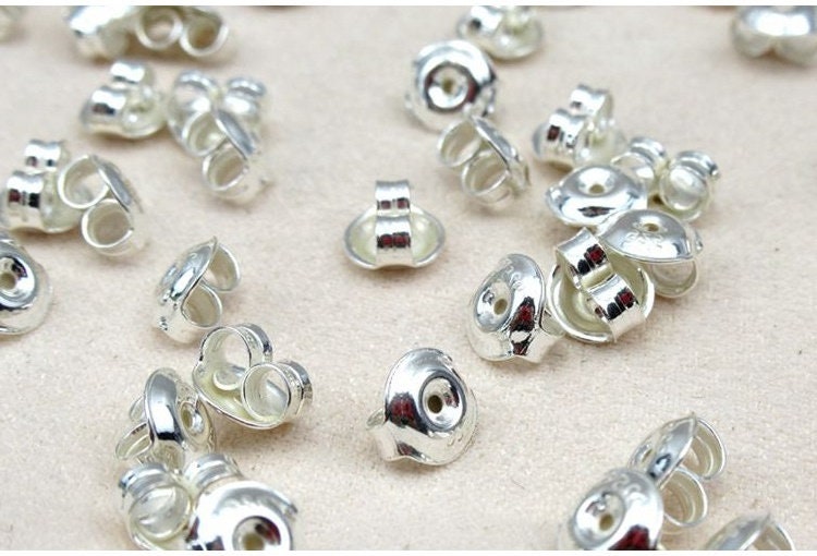 Sterling Silver Earnut Stopper 6mm Earring Findings for Handmade Pure Fine Jewelry Making Wholesale Bulk