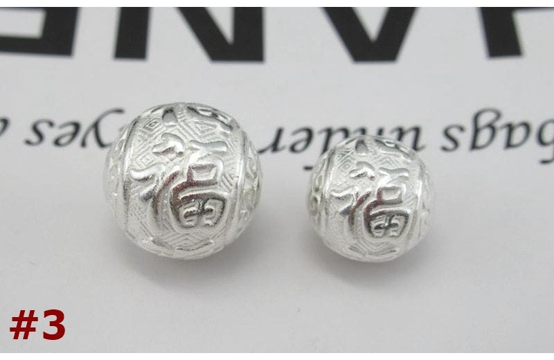 Sterling Silver Round Spacer Beads  10 12 mm Beads Findings for Handmade Pure Fine Jewelry Making Wholesale Bulk