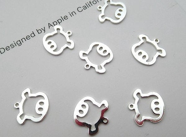 Sterling Silver Piglet Charm Pendant 9 12 mm Charms Findings for Handmade Pure Fine Jewelry Making Wholesale Bulk