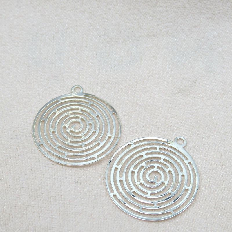 Sterling Silver Round Charm Pendant 18mm Charms Findings for Handmade Pure Fine Jewelry Making Wholesale Bulk