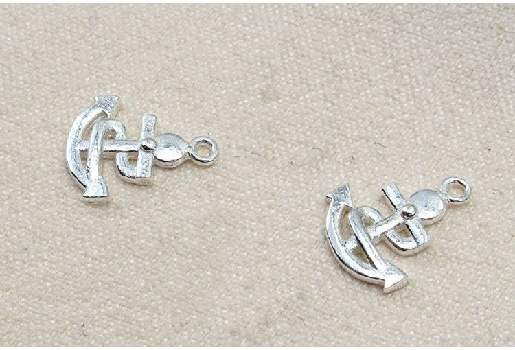 Sterling Silver Anchor Charm Pendant 9x11mm Charms Findings for Handmade Pure Fine Jewelry Making Wholesale Bulk