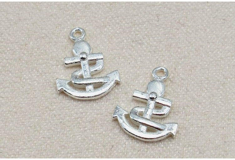 Sterling Silver Anchor Charm Pendant 9x11mm Charms Findings for Handmade Pure Fine Jewelry Making Wholesale Bulk