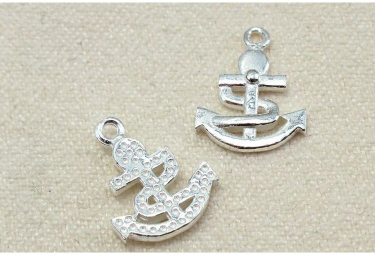 Sterling Silver Anchor Charm Pendant 9x11mm Charms Findings for Handmade Pure Fine Jewelry Making Wholesale Bulk