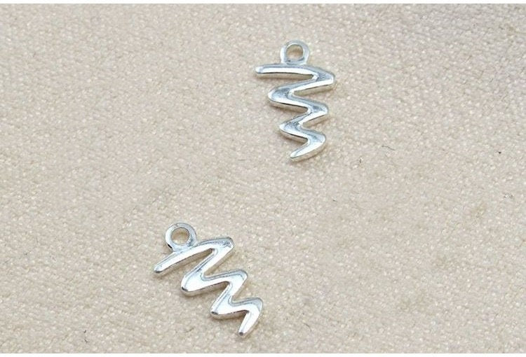 Sterling Silver Spiral Charm Pendant 5x10mm Charms Findings for Handmade Pure Fine Jewelry Making Wholesale Bulk