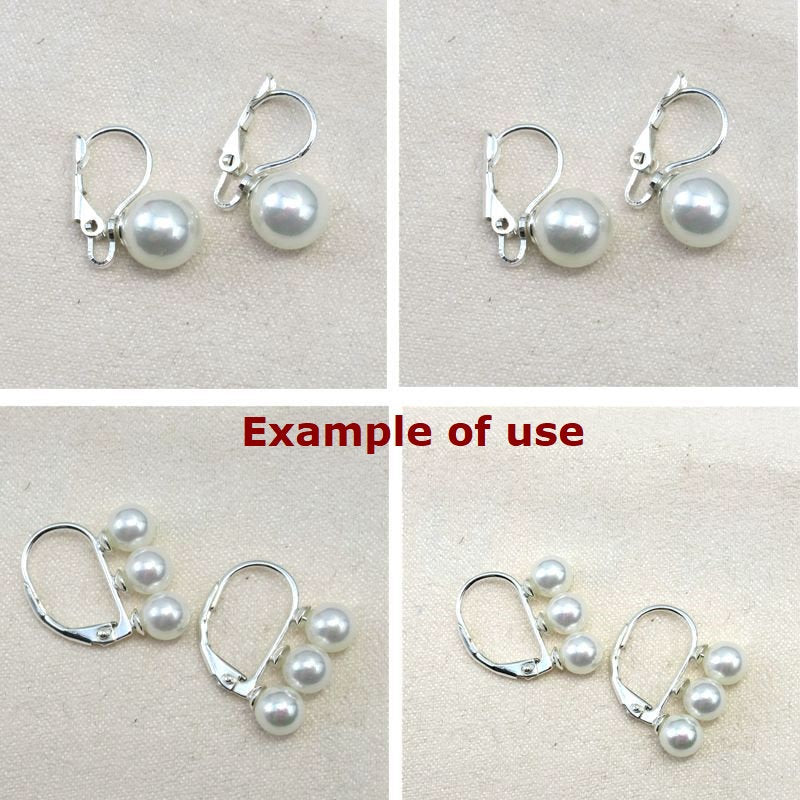 Sterling Silver Lever Back Earring Hook Pearl Holder Settings 3 4 mm Earring Findings for Handmade Pure Fine Jewelry Making Wholesale Bulk