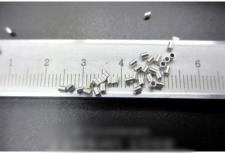 Sterling Silver Barrel Tube 0.9x1mm Beads Findings for Handmade Pure Fine Jewelry Making Wholesale Bulk