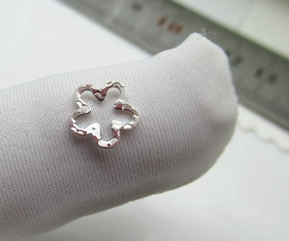 Sterling Silver Flower Charm Pendant 8mm Charms Findings for Handmade Pure Fine Jewelry Making Wholesale Bulk