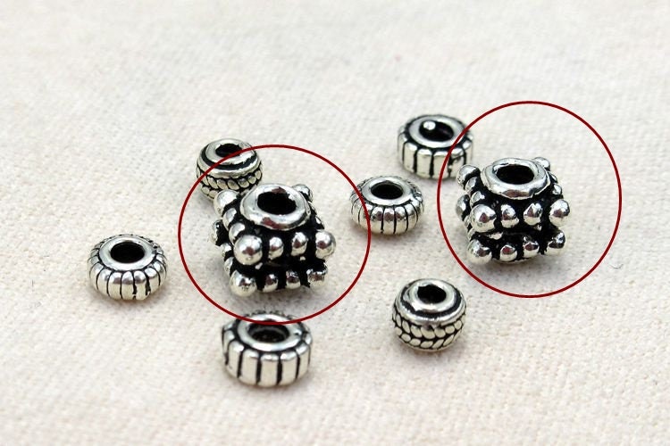 Sterling Silver Cube Spacer Beads 5.8mm Bracelet Findings for Handmade Pure Fine Jewelry Making Wholesale Bulk