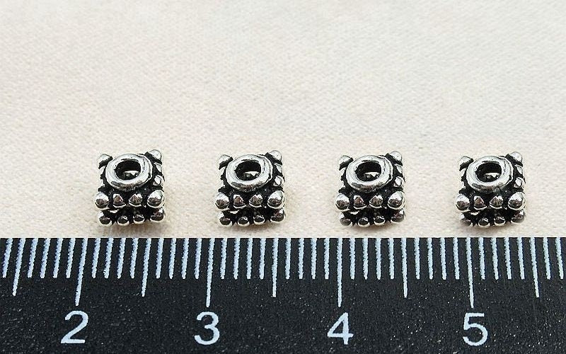 Sterling Silver Cube Spacer Beads 5.8mm Bracelet Findings for Handmade Pure Fine Jewelry Making Wholesale Bulk