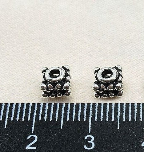 Sterling Silver Cube Spacer Beads 5.8mm Bracelet Findings for Handmade Pure Fine Jewelry Making Wholesale Bulk