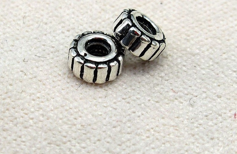 Sterling Silver Rondelle Donut Spacer Beads 4.7mm Bracelet Findings for Handmade Pure Fine Jewelry Making Wholesale Bulk