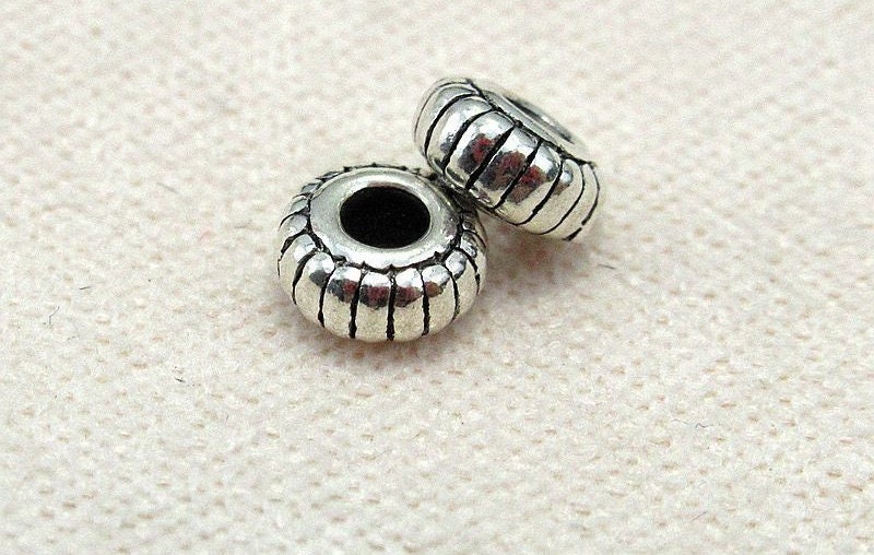 Sterling Silver Rondelle Donut Spacer Beads 4.4mm Bracelet Findings for Handmade Pure Fine Jewelry Making Wholesale Bulk