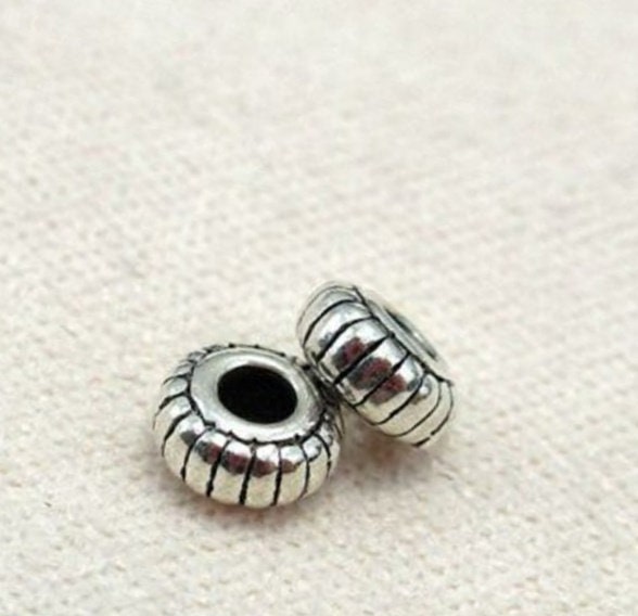 Sterling Silver Rondelle Donut Spacer Beads 4.4mm Bracelet Findings for Handmade Pure Fine Jewelry Making Wholesale Bulk