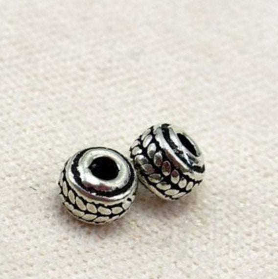 Sterling Silver Rondelle Donut Spacer Beads 4mm Bracelet Findings for Handmade Pure Fine Jewelry Making Wholesale Bulk