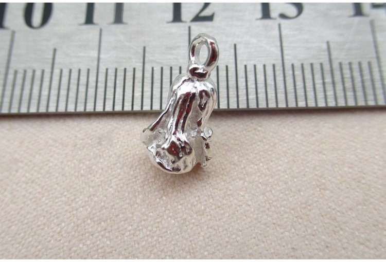 Sterling Silver Good Luck Cabbage Charm Pendant 7x13.5mm Charms Findings for Handmade Pure Fine Jewelry Making Wholesale Bulk