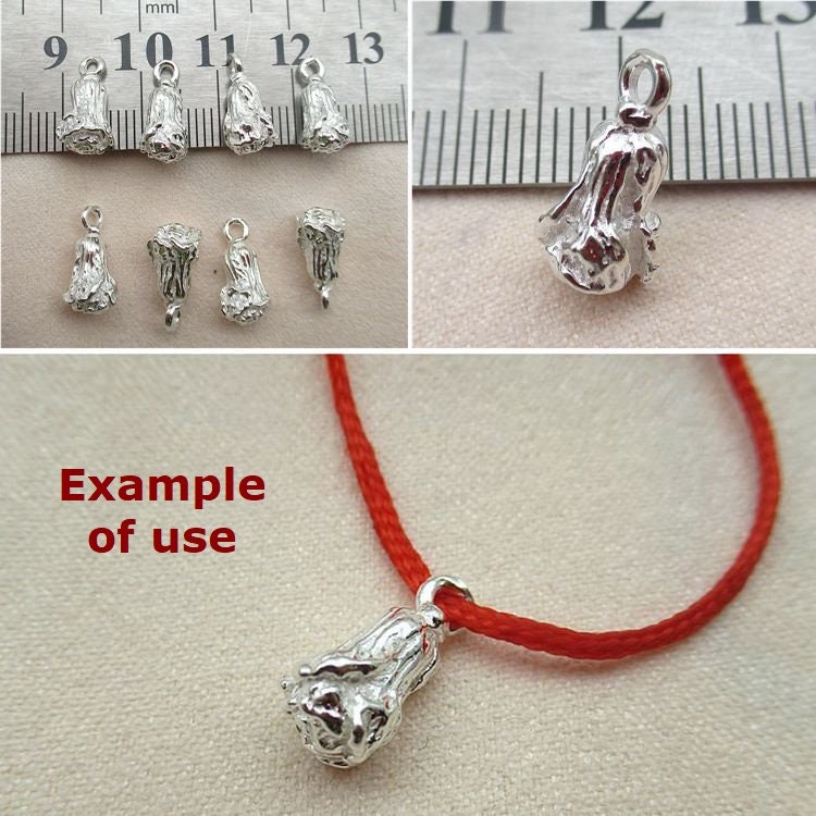 Sterling Silver Good Luck Cabbage Charm Pendant 7x13.5mm Charms Findings for Handmade Pure Fine Jewelry Making Wholesale Bulk