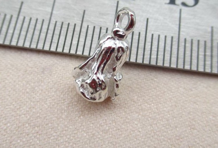 Sterling Silver Good Luck Cabbage Charm Pendant 7x13.5mm Charms Findings for Handmade Pure Fine Jewelry Making Wholesale Bulk