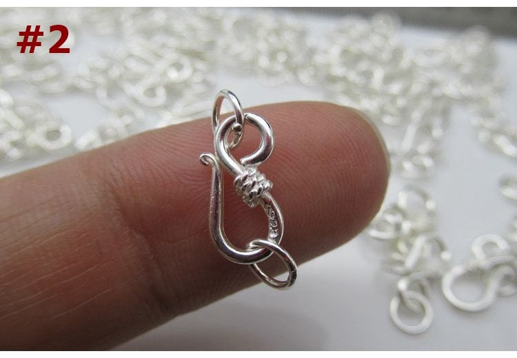 Sterling Silver Hook Clasp 6x13; 6x15mm Pendant Findings for Handmade Pure Fine Jewelry Making Wholesale Bulk