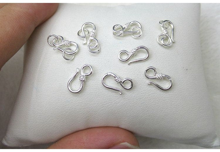 Sterling Silver Hook Clasp 6x13; 6x15mm Pendant Findings for Handmade Pure Fine Jewelry Making Wholesale Bulk