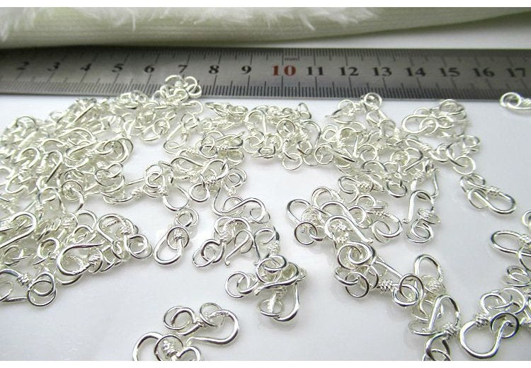 Sterling Silver Hook Clasp 6x13; 6x15mm Pendant Findings for Handmade Pure Fine Jewelry Making Wholesale Bulk