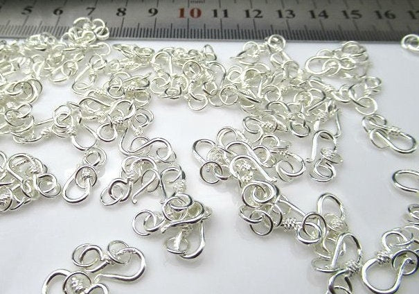 Sterling Silver Hook Clasp 6x13; 6x15mm Pendant Findings for Handmade Pure Fine Jewelry Making Wholesale Bulk