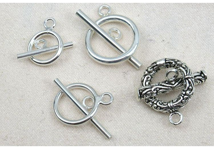 Sterling Silver OT Toggle Clasp 10; 12; 14; 15mm Clasp Findings for Handmade Pure Fine Jewelry Making Wholesale Bulk