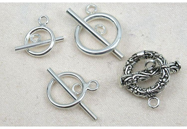 Sterling Silver OT Toggle Clasp 10; 12; 14; 15mm Clasp Findings for Handmade Pure Fine Jewelry Making Wholesale Bulk