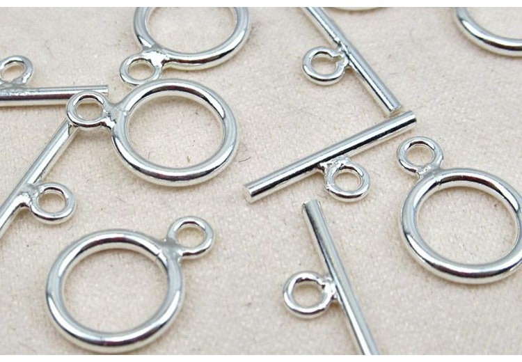 Sterling Silver OT Toggle Clasp 10; 12; 14; 15mm Clasp Findings for Handmade Pure Fine Jewelry Making Wholesale Bulk