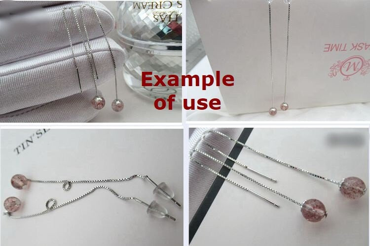 Sterling Silver Ear Thread 9cm Earring Findings for Handmade Pure Fine Jewelry Making Wholesale Bulk