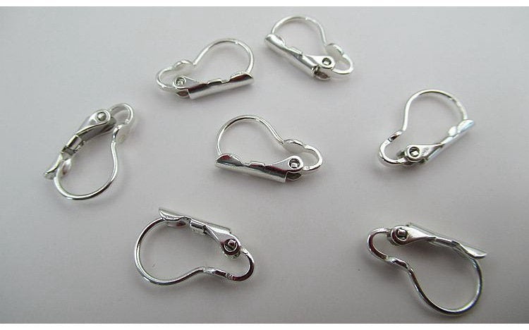 Sterling Silver Lever Back Earring Hook Wires 9x17mm Earring Findings for Handmade Pure Fine Jewelry Making Wholesale Bulk