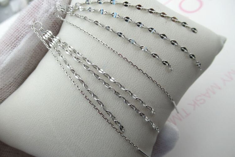 Sterling Silver Cross Chain Tassel Charm Stud 73mm Earring Findings for Handmade Pure Fine Jewelry Making Wholesale Bulk