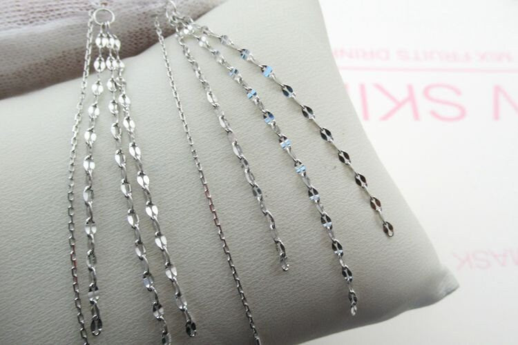 Sterling Silver Cross Chain Tassel Charm Stud 73mm Earring Findings for Handmade Pure Fine Jewelry Making Wholesale Bulk